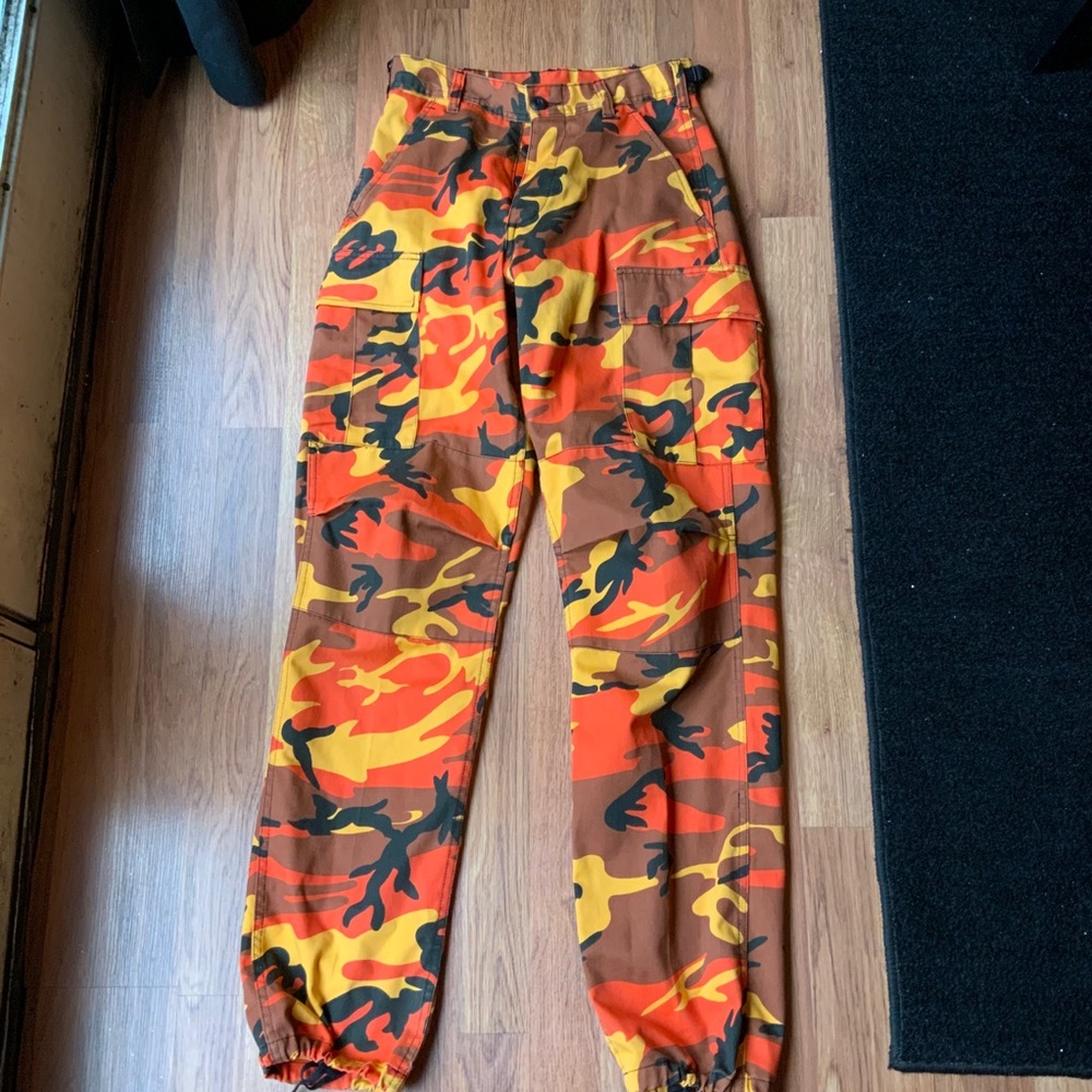 Orange Camo Cargo Pants